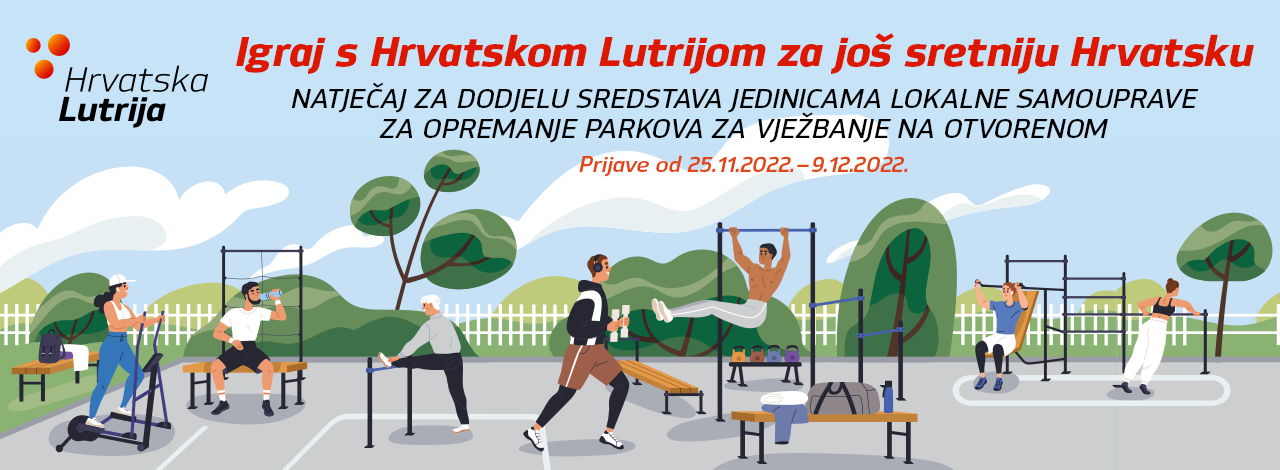 Opremite park za vježbanje na otvorenom uz pomoć Hrvatske lutrije