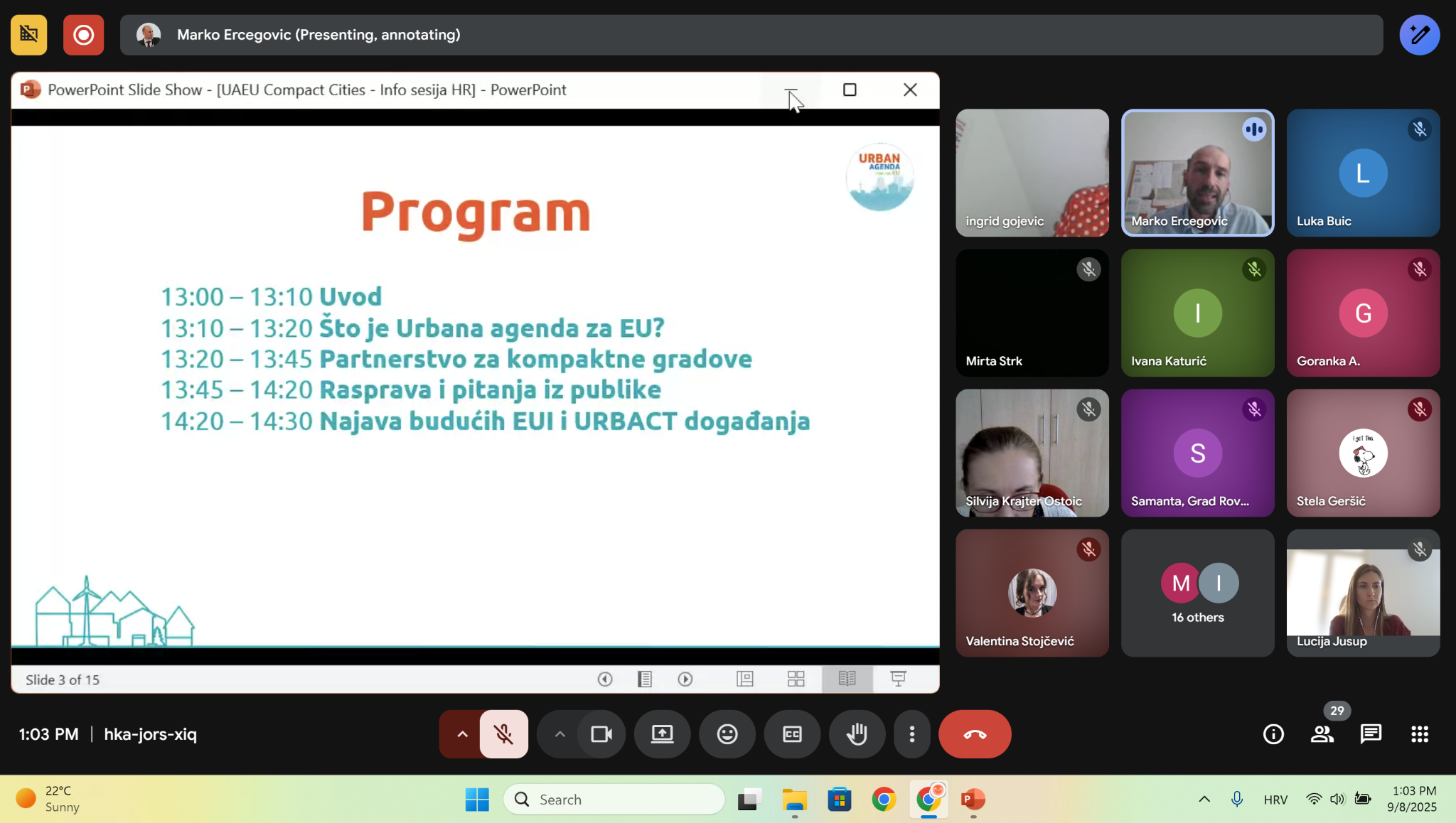 Održan webinar: Otvoreni poziv Partnerstva Urbane agende za kompaktne gradove