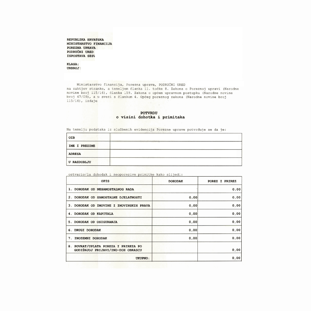 Digitalizacija potvrda o dohotku građana