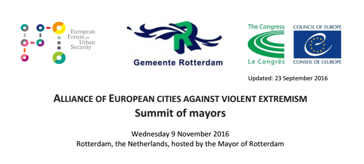 Samit gradonačelnika “Savez europskih gradova protiv ekstremističkog nasilja“