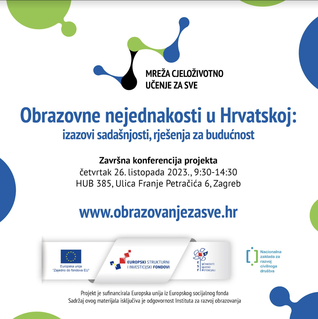 Konferencija Obrazovne nejednakosti u Hrvatskoj: izazovi sadašnjosti, rješenja za budućnost