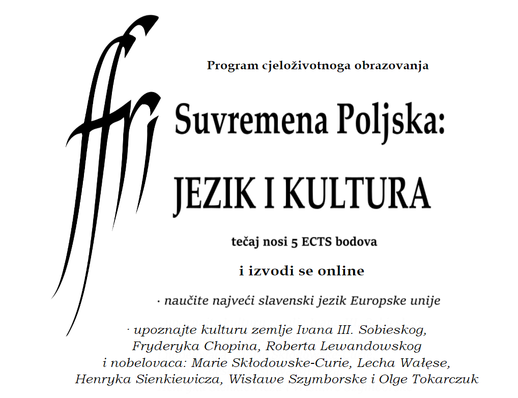 Online program cjeloživotnoga obrazovanja „Suvremena Poljska: jezik i kultura“