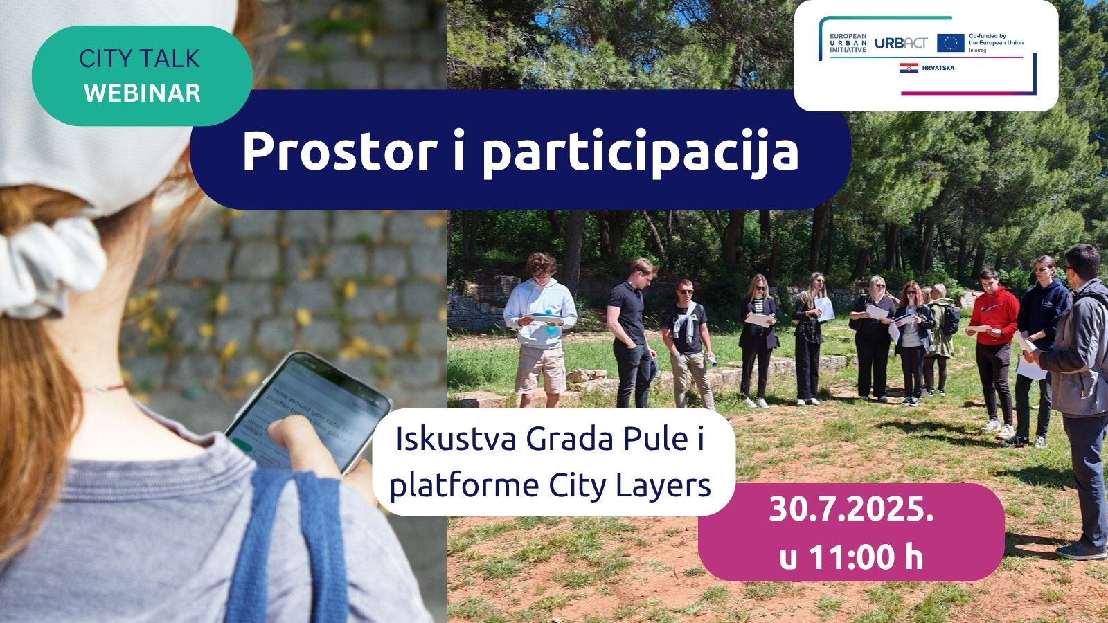 Prijavite se na webinar: Prostor i participacija – iskustva Grada Pule i platforme City Layers