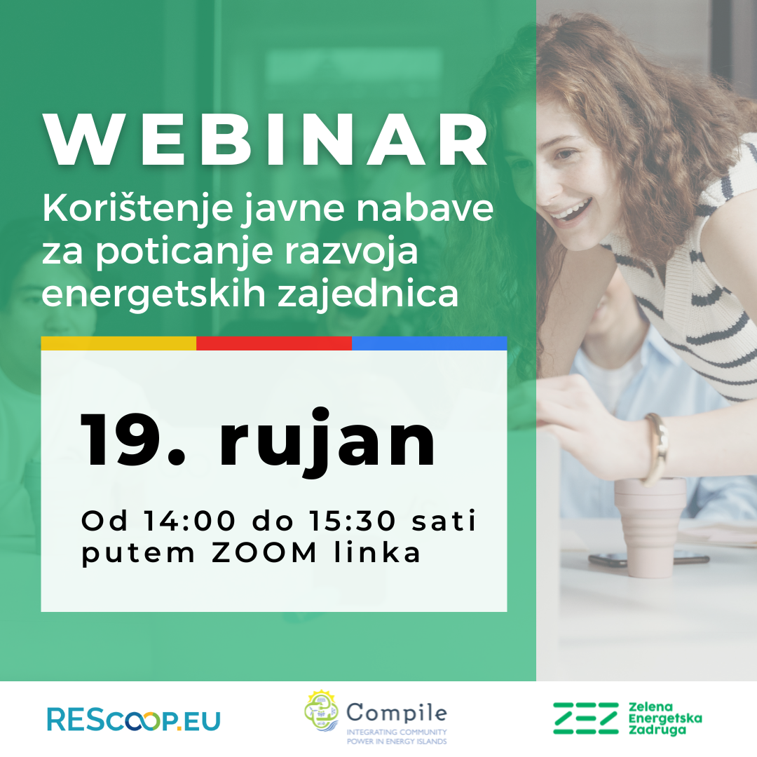 Poziv na webinar “Korištenje javne nabave za poticanje razvoja energetskih zajednica”
